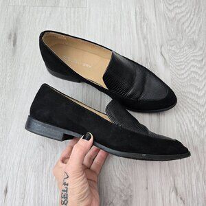 CL by Chinese Laundry | black monochrome suede preppy loafer shoes | WMS 8